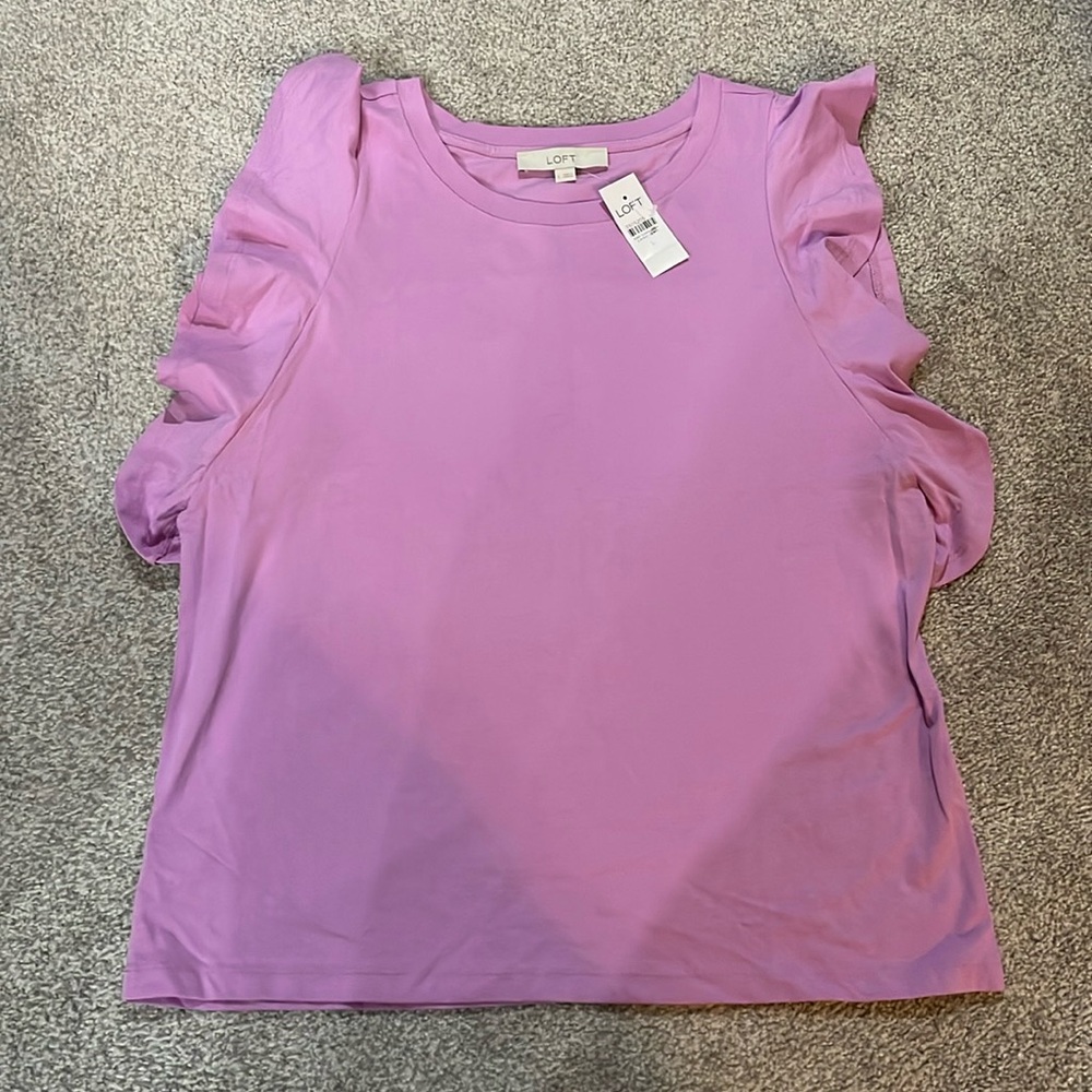 LOFT Ruffle Sleeve T-Shirt